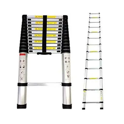 telescoopladder ingeschoven en uitgeschoven