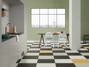marmoleum tegelvloer