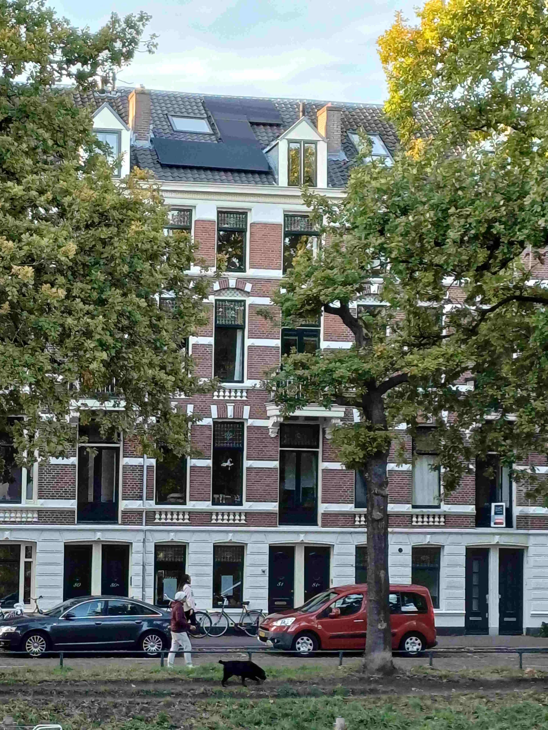 Solar panels on roof of mansion