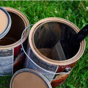 opened pots of paint