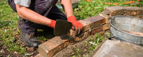 Bricklaying a garden wall