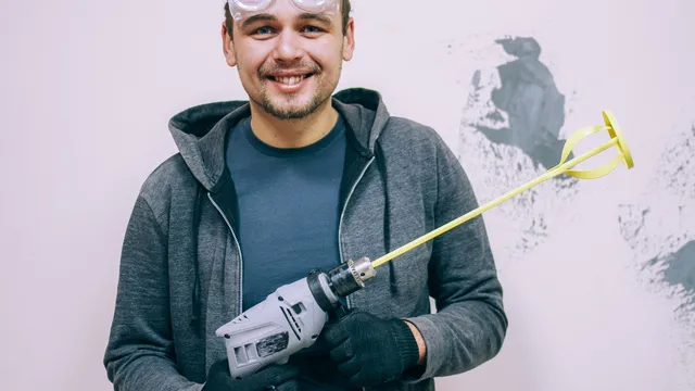 man with mixer