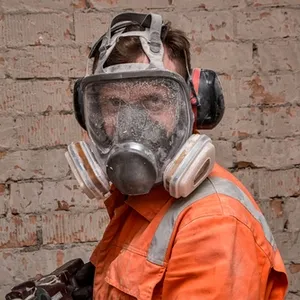 man with full face mask