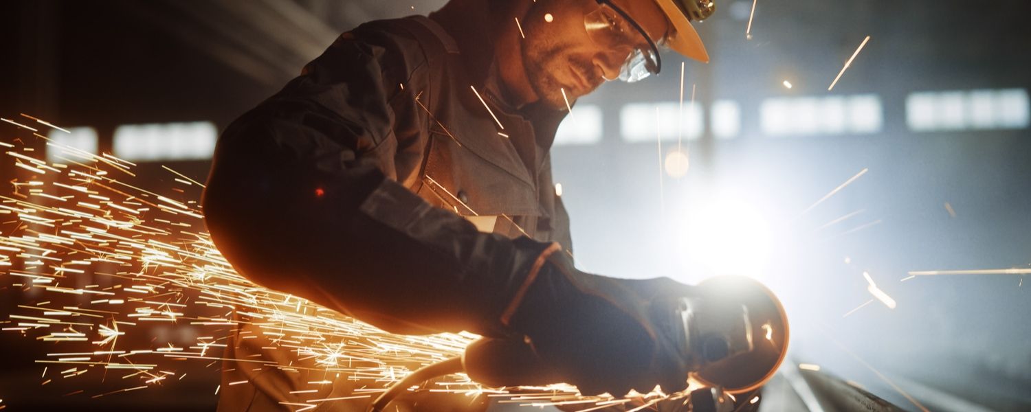 Working with an angle grinder