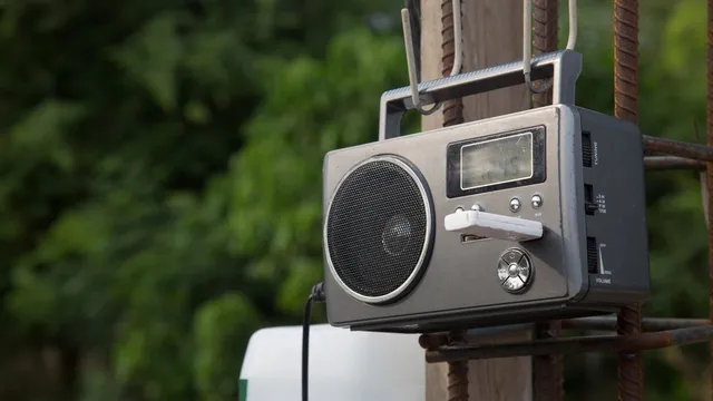  construction radio in the workshop