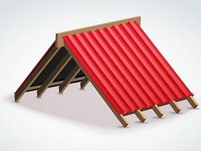 roof construction with corrugated sheets
